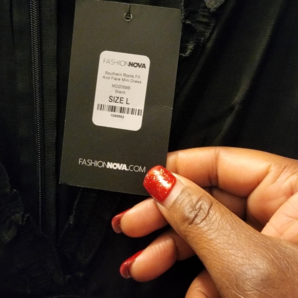 Black Flare Dress - Picture 2 of 3